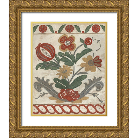 Tudor Rose I Gold Ornate Wood Framed Art Print with Double Matting by Zarris, Chariklia