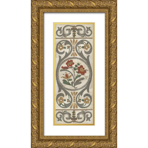 Tudor Rose Panel II Gold Ornate Wood Framed Art Print with Double Matting by Zarris, Chariklia