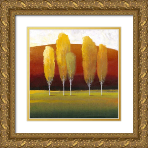 Glowing Trees II Gold Ornate Wood Framed Art Print with Double Matting by OToole, Tim