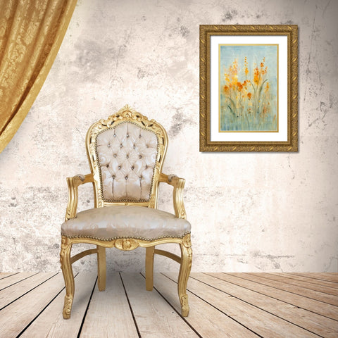 Spray of Wildflowers II Gold Ornate Wood Framed Art Print with Double Matting by OToole, Tim