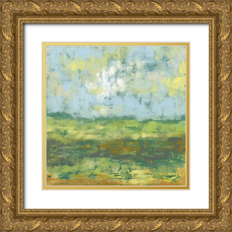 Sunfield II Gold Ornate Wood Framed Art Print with Double Matting by Goldberger, Jennifer