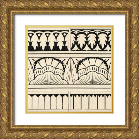 Ornamental Tile Motif VII Gold Ornate Wood Framed Art Print with Double Matting by Vision Studio