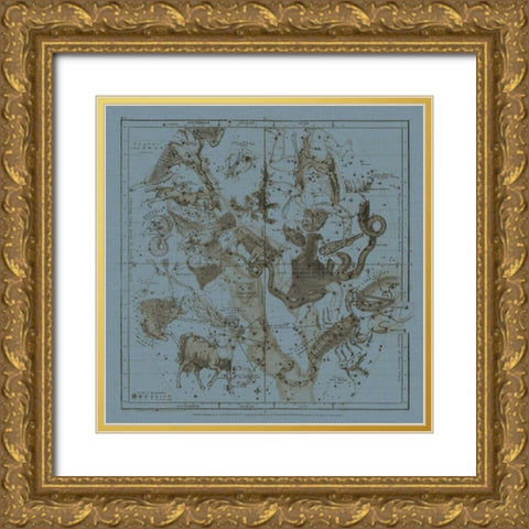 Zodiac IV Gold Ornate Wood Framed Art Print with Double Matting by Evans, W.G.
