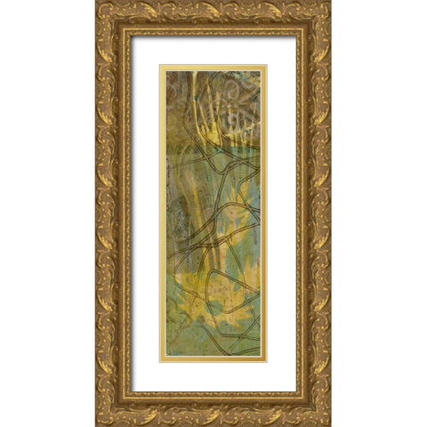 Safari Abstract I Gold Ornate Wood Framed Art Print with Double Matting by Goldberger, Jennifer