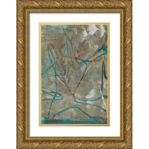 Fluid Sea I Gold Ornate Wood Framed Art Print with Double Matting by Goldberger, Jennifer