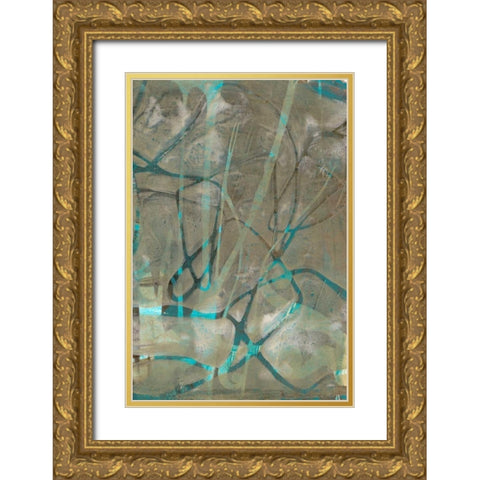 Fluid Sea II Gold Ornate Wood Framed Art Print with Double Matting by Goldberger, Jennifer