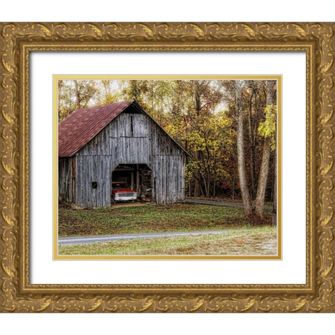 Parked Gold Ornate Wood Framed Art Print with Double Matting by Head, Danny