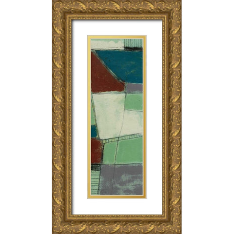 Deconstructed III Gold Ornate Wood Framed Art Print with Double Matting by Goldberger, Jennifer