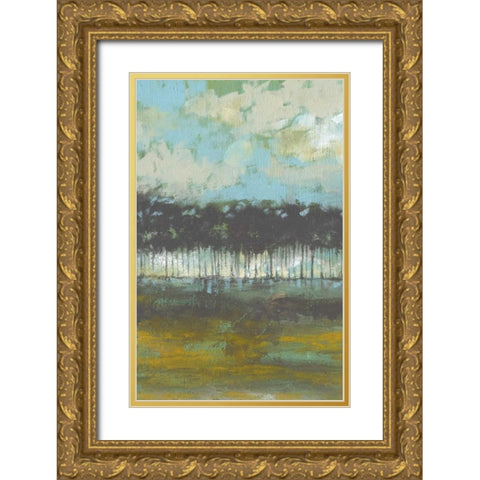 Golden Field I Gold Ornate Wood Framed Art Print with Double Matting by Goldberger, Jennifer