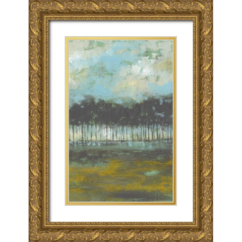 Golden Field II Gold Ornate Wood Framed Art Print with Double Matting by Goldberger, Jennifer