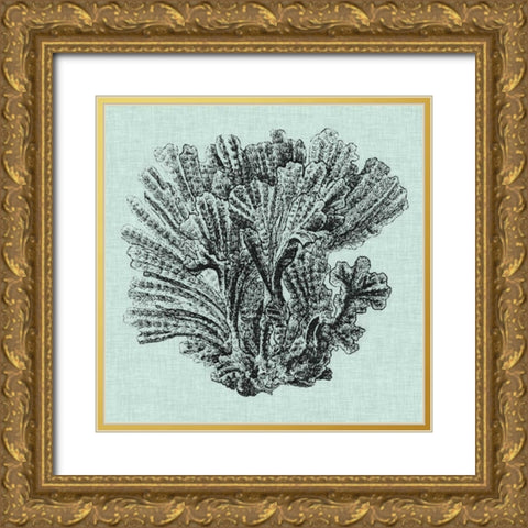 Serene Coral I Gold Ornate Wood Framed Art Print with Double Matting by Vision Studio