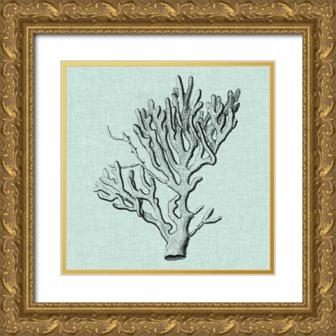 Serene Coral III Gold Ornate Wood Framed Art Print with Double Matting by Vision Studio