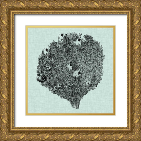 Serene Coral IV Gold Ornate Wood Framed Art Print with Double Matting by Vision Studio