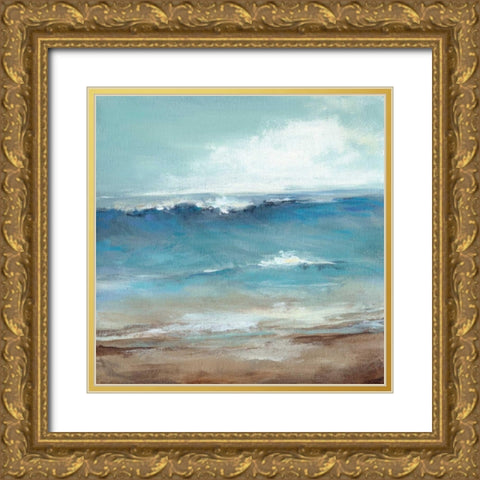 Seaside Gold Ornate Wood Framed Art Print with Double Matting by Long, Christina