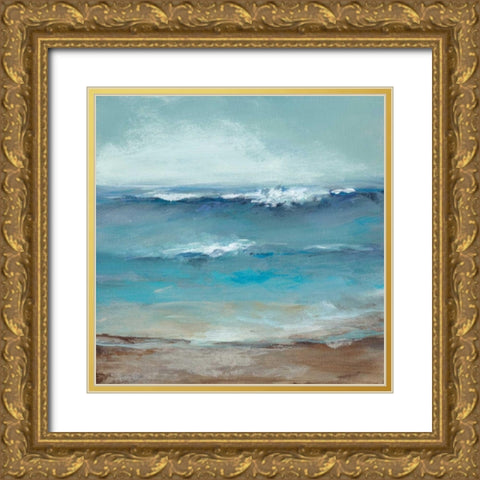 Home by the Sea Gold Ornate Wood Framed Art Print with Double Matting by Long, Christina