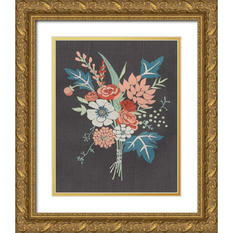 Coral Bouquet I Gold Ornate Wood Framed Art Print with Double Matting by Zarris, Chariklia