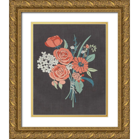 Coral Bouquet II Gold Ornate Wood Framed Art Print with Double Matting by Zarris, Chariklia