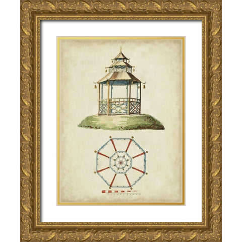 Garden Follies II Gold Ornate Wood Framed Art Print with Double Matting by Vision Studio