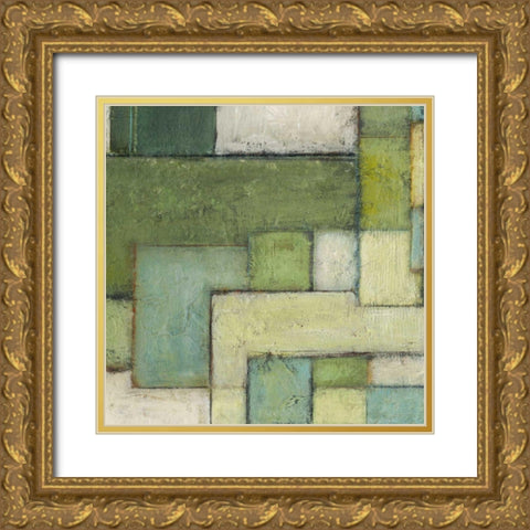 Green Space III Gold Ornate Wood Framed Art Print with Double Matting by Crawford, Beverly