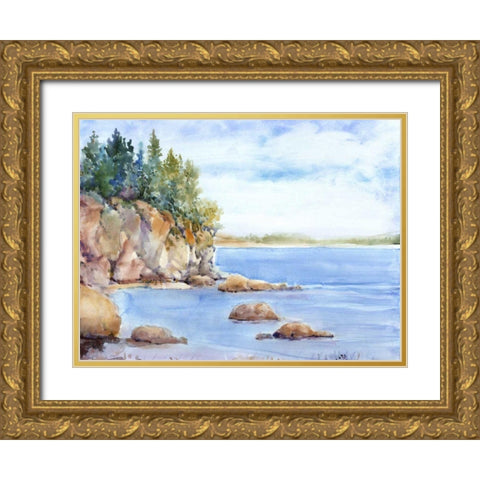 Shore Line I Gold Ornate Wood Framed Art Print with Double Matting by OToole, Tim