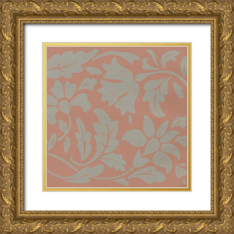 Ginter Coral I Gold Ornate Wood Framed Art Print with Double Matting by Zarris, Chariklia