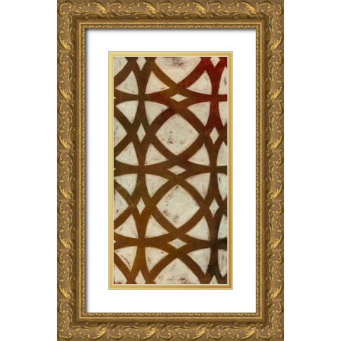 Circle Overlay I Gold Ornate Wood Framed Art Print with Double Matting by Meagher, Megan