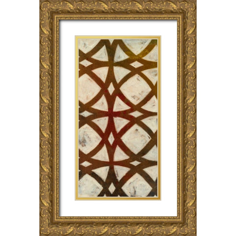 Circle Overlay II Gold Ornate Wood Framed Art Print with Double Matting by Meagher, Megan
