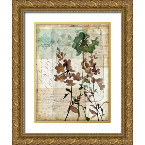 Music Box Floral II Gold Ornate Wood Framed Art Print with Double Matting by Goldberger, Jennifer