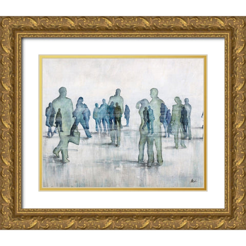 Coming Together Coming Apart Gold Ornate Wood Framed Art Print with Double Matting by Douglass, Farrell