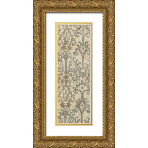Linen Ikat I Gold Ornate Wood Framed Art Print with Double Matting by Zarris, Chariklia
