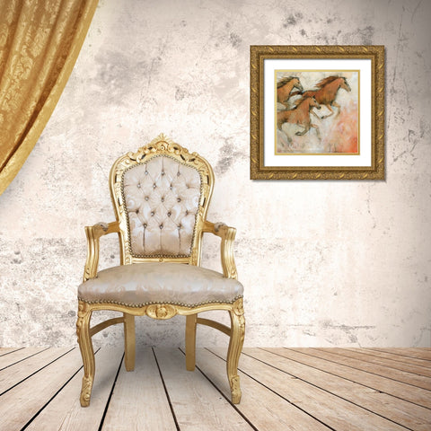 Horse Fresco II Gold Ornate Wood Framed Art Print with Double Matting by OToole, Tim