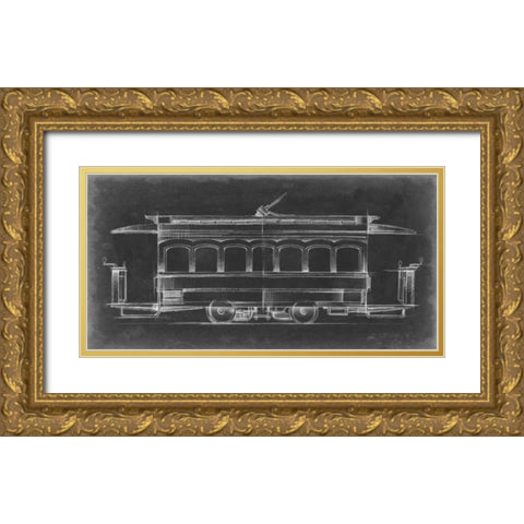 Vintage Streetcar II Gold Ornate Wood Framed Art Print with Double Matting by Harper, Ethan
