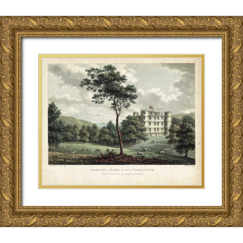 Watts Views V Gold Ornate Wood Framed Art Print with Double Matting by Watts, W.
