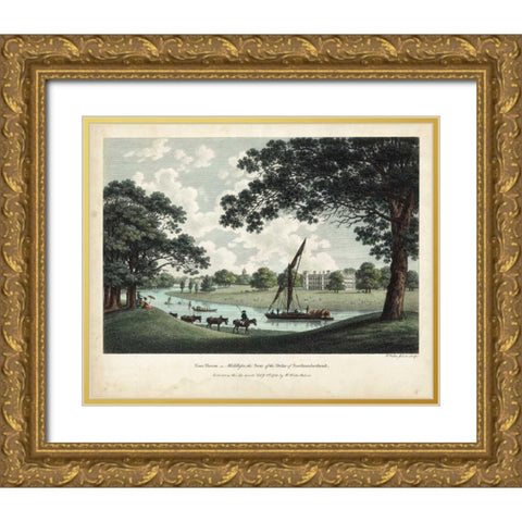 Watts Views VII Gold Ornate Wood Framed Art Print with Double Matting by Watts, W.