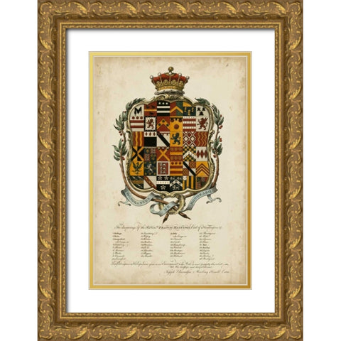 Edmondson Heraldry II Gold Ornate Wood Framed Art Print with Double Matting by Edmondson