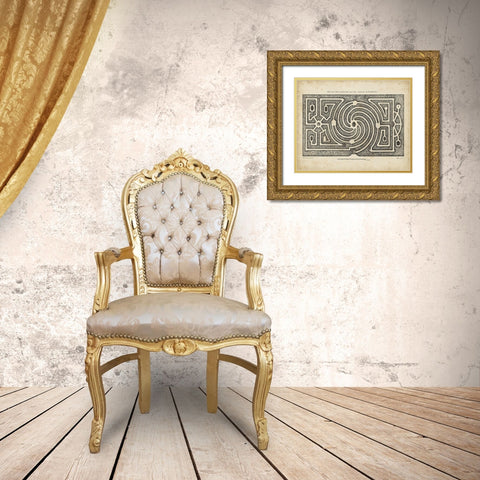 Garden Parterre I Gold Ornate Wood Framed Art Print with Double Matting by d Argenville, DeZallier