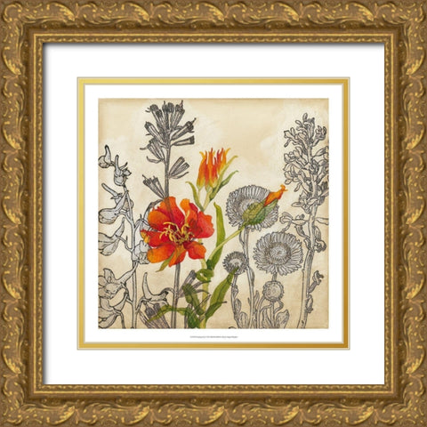 Emerging Lily Gold Ornate Wood Framed Art Print with Double Matting by Meagher, Megan