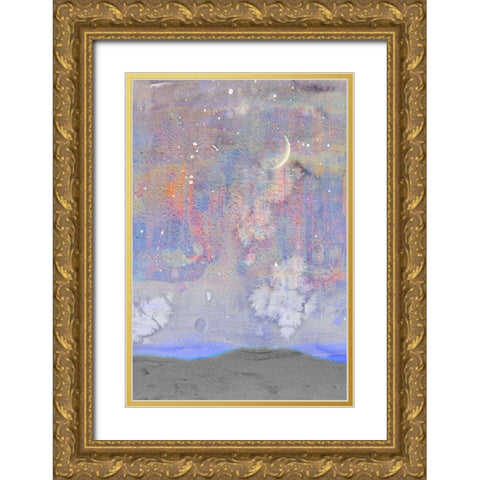 Silvery Moon II Gold Ornate Wood Framed Art Print with Double Matting by Ludwig, Alicia