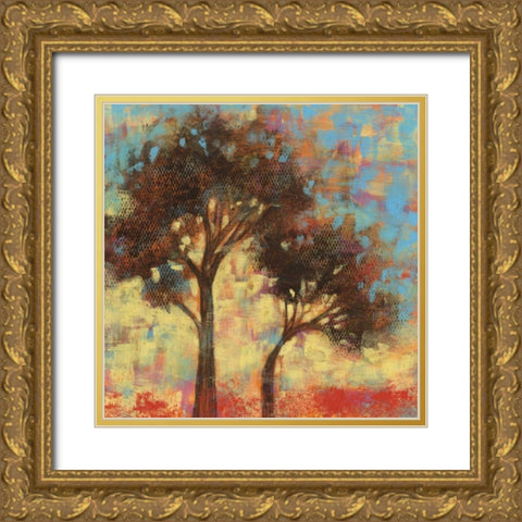 Kaleidoscope Trees II Gold Ornate Wood Framed Art Print with Double Matting by Goldberger, Jennifer