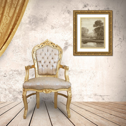 Strawberry Hill Gold Ornate Wood Framed Art Print with Double Matting by Cooke, W.