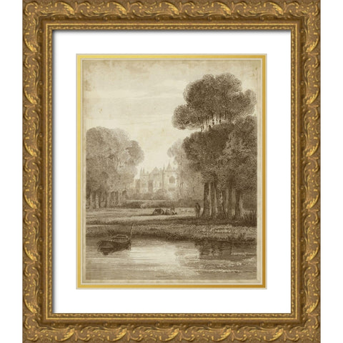 Strawberry Hill Gold Ornate Wood Framed Art Print with Double Matting by Cooke, W.