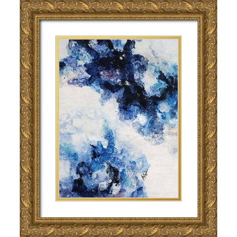 Glacier Blue III Gold Ornate Wood Framed Art Print with Double Matting by Douglass, Farrell
