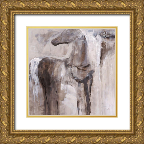 White Smoke Gold Ornate Wood Framed Art Print with Double Matting by Maas, Jodi