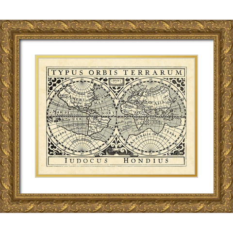 Vintage Maps I Gold Ornate Wood Framed Art Print with Double Matting by Vision Studio