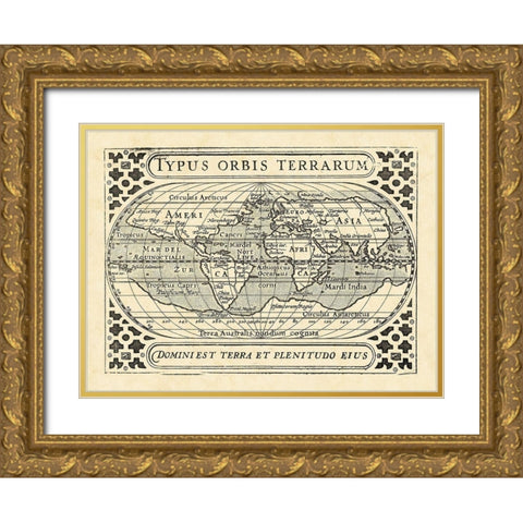 Vintage Maps II Gold Ornate Wood Framed Art Print with Double Matting by Vision Studio