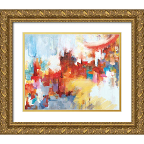 City Night II Gold Ornate Wood Framed Art Print with Double Matting by Circle Art Group