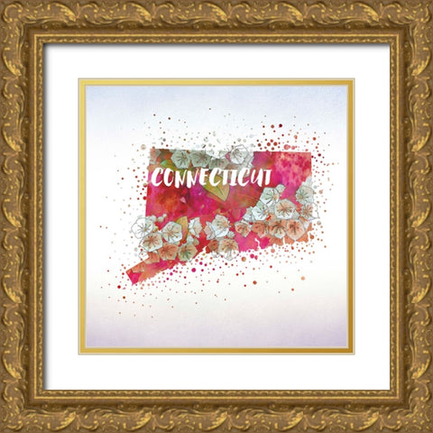 Connecticut State Flower (Mountain Laurel) Gold Ornate Wood Framed Art Print with Double Matting by Inner Circle