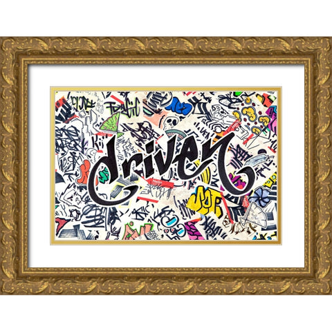 Driven - Urban Inspiration Gold Ornate Wood Framed Art Print with Double Matting by Circle Art Group