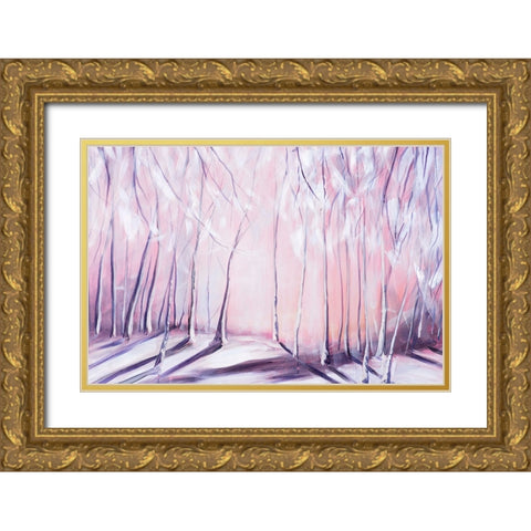 Lilac Forest Gold Ornate Wood Framed Art Print with Double Matting by Circle Art Group