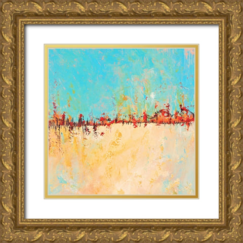 Red Horizon Gold Ornate Wood Framed Art Print with Double Matting by Circle Art Group